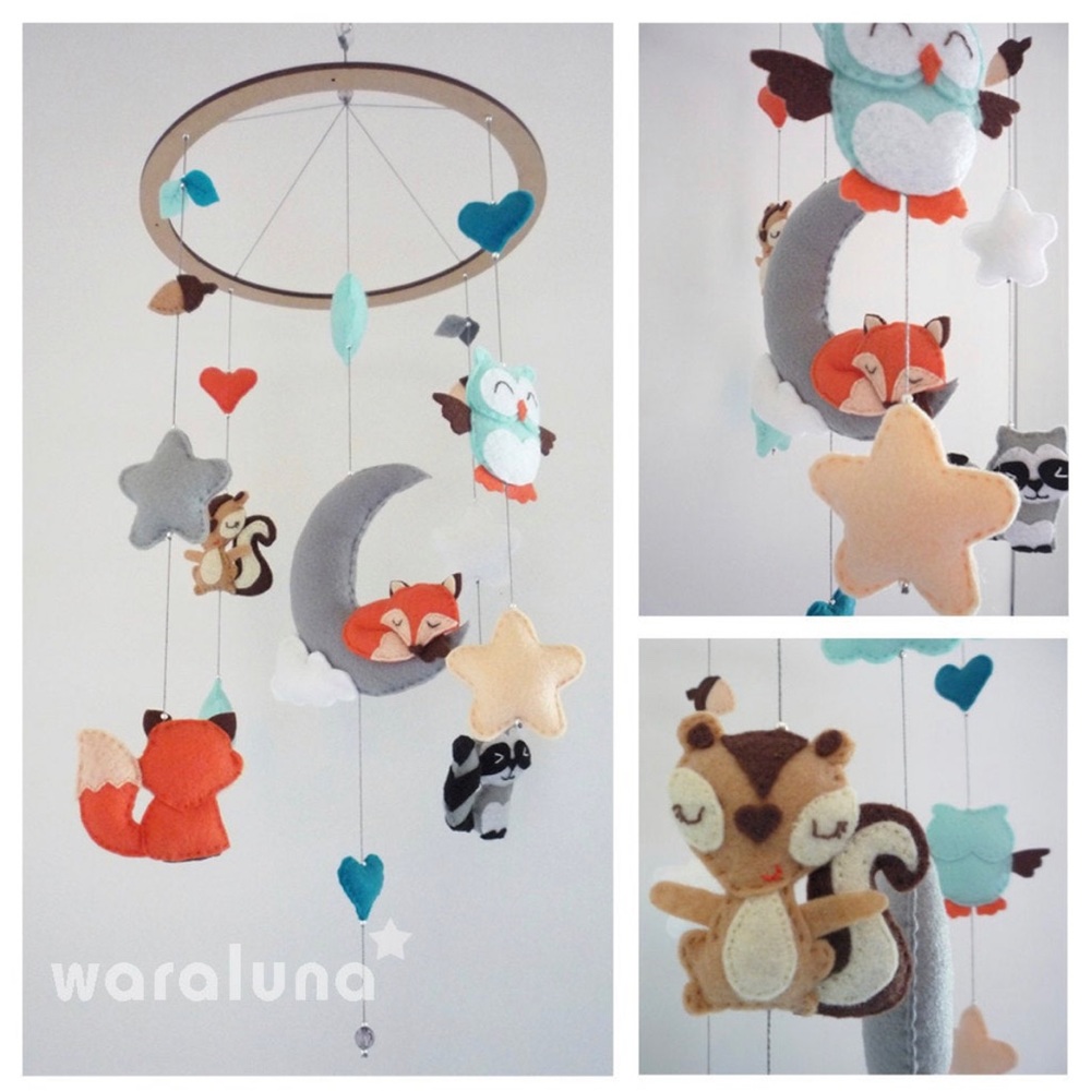 Woodland handmade mobile